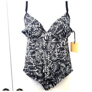 plus size skull swimsuit